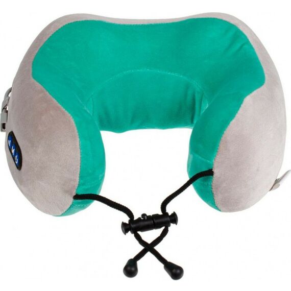 Массажеры: Дорожная подушка-подголовник Bradex KZ 0558 для шеи с завязками, серо-зелёная фотографии