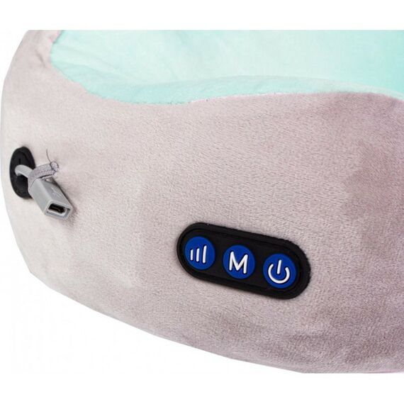 Массажеры: Дорожная подушка-подголовник Bradex KZ 0558 для шеи с завязками, серо-зелёная фотографии