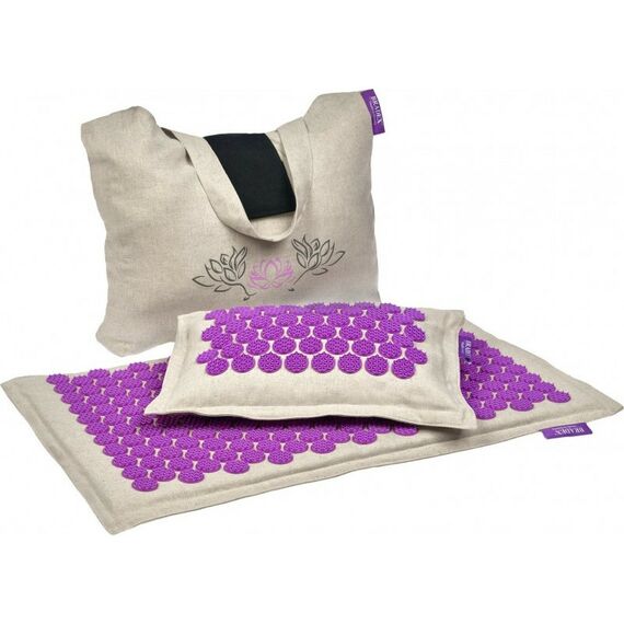 Массаж, спа, стоунтерапия: Набор акупунктурный Bradex Нирвана бежевый, лиловые шипы, премиум-серия [KZ 0713] фотографии