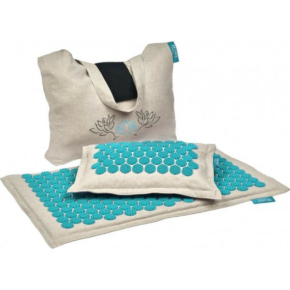 Массаж, спа, стоунтерапия: Набор акупунктурный Bradex Нирвана бежевый, бирюзовые шипы, премиум-серия [KZ 0712] фотографии