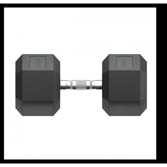 Гантели: Гантель гексагональная UNIXFIT 40 кг обрезиненная, пара фотографии