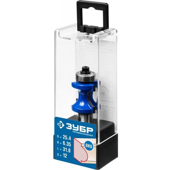 Принадлежности для фрезерных станков: Фреза полустержневая с подшипником Зубр 25.4x31.8мм радиус 6.3мм [28722-25.4] фотографии