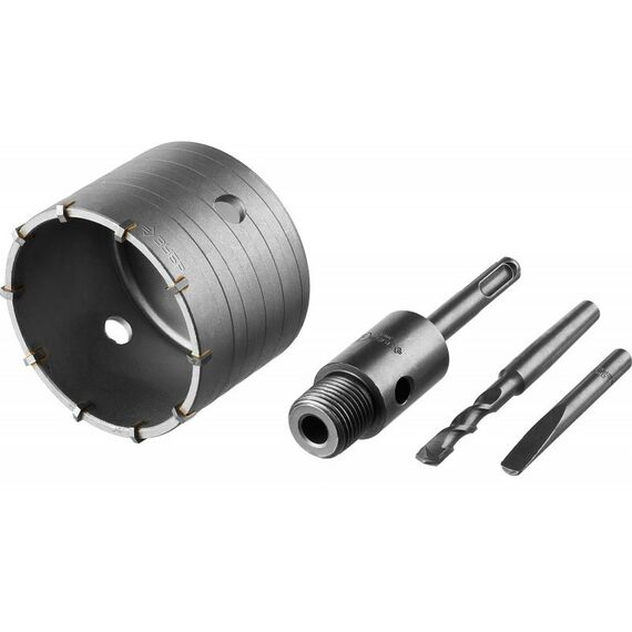 Буры, пики, коронки, сверла: Коронка по бетону с оснасткой Зубр 80 мм SDS-plus, 10T [2918-80_z01] фотографии