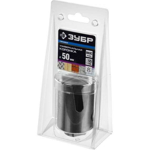 Буры, пики, коронки, сверла: Коронка с твердосплавными резцами Зубр Профессионал ПРОУНИВЕРСАЛ 50 мм [29514-50] фотографии