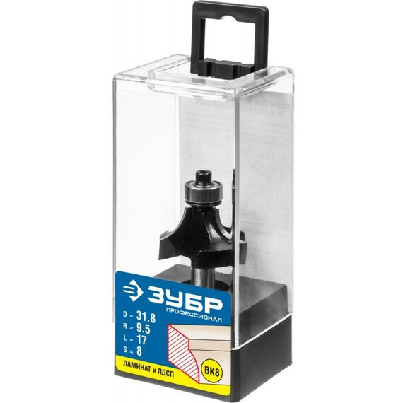 Принадлежности для фрезерных станков: Фреза кромочная калевочная Зубр №1 31.8x17мм радиус 9.5мм [28784-31.8] фотографии