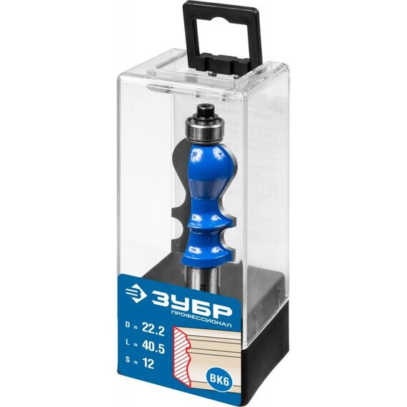 Принадлежности для фрезерных станков: Фреза кромочная фигурная Зубр №2 22.2x41мм хвостовик 12мм [28713-22.2] фотографии