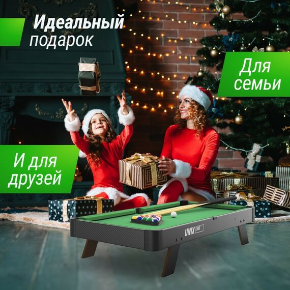 Бильярдные столы: Игровой стол UNIX line Мини Бильярд настольный (88х47 cм) Black фотографии