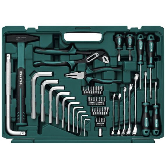 Наборы инструментов и ключи: Универсальный набор инструмента KRAFTOOL EXTREM-142 142 предмета, 1/2"+3/8"+1/4" [27889-H142] фотографии