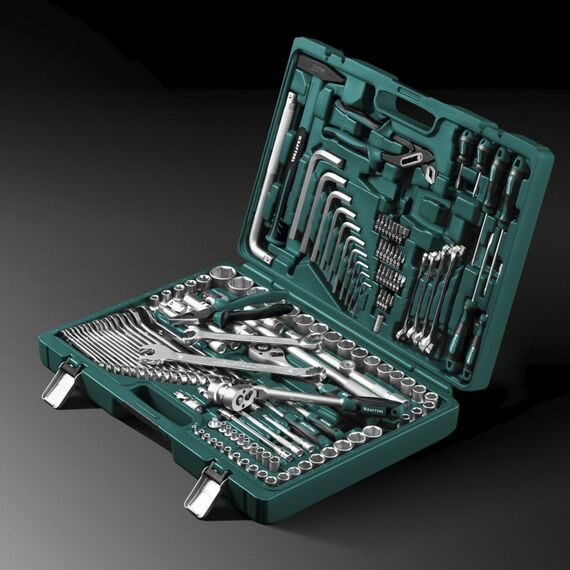 Наборы инструментов и ключи: Универсальный набор инструмента KRAFTOOL EXTREM-142 142 предмета, 1/2"+3/8"+1/4" [27889-H142] фотографии