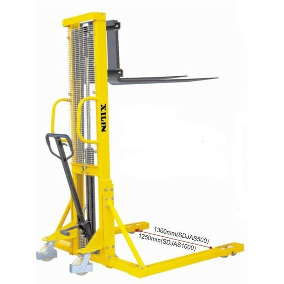 Штабелеры: Штабелер гидравлический XILIN SDJAS1016 1 т, 1.6 м, с раздвижными вилами и расширенными опорами [1006808] фотографии