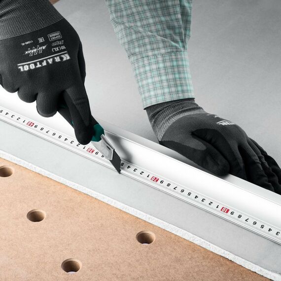 Рейки, линейки, прочие приспособления: Усиленная алюминиевая линейка со стальной направляющей KRAFTOOL KRAFT-LINE 2.0 м [34275-200] фотографии