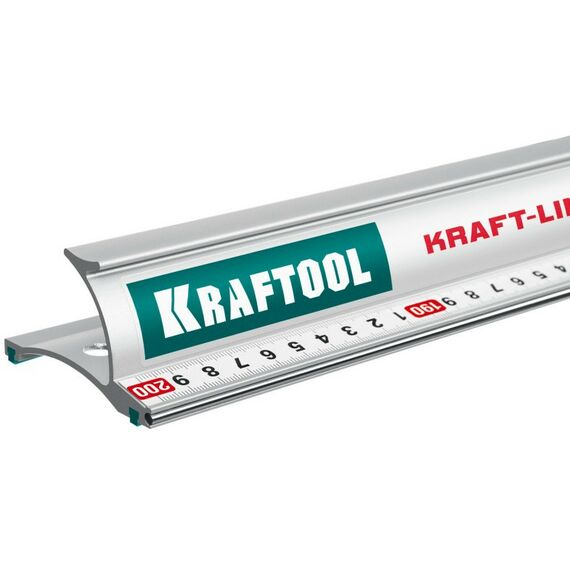 Рейки, линейки, прочие приспособления: Усиленная алюминиевая линейка со стальной направляющей KRAFTOOL KRAFT-LINE 2.0 м [34275-200] фотографии