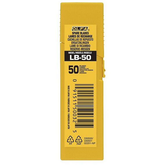 Ручной инструмент: Сегментированные лезвия OLFA OL-LB-50 18 мм, 50 шт, в боксе фотографии