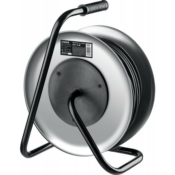 Удлинители электрические: Силовой удлинитель на стальной катушке STAYER PRO-315 КГ, 3 x 1.5 мм2, 30 м, 3700 Вт, IP44 [55077-30] фотографии