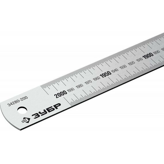 Рейки, линейки, прочие приспособления: усиленная нержавеющая линейка Зубр Профессионал Про-200 длина 2.0 м [34280-200] фотографии