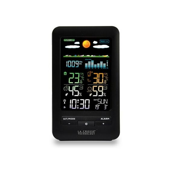 Гигрометры, метеостанции: Домашняя погодная станция LaCrosse WS6205 с цветным экраном, цвет черный фотографии