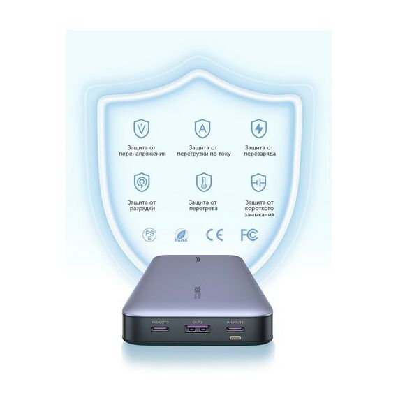 Внешние аккумуляторы, зарядные устройства: Внешний аккумулятор UGREEN PB205 Abyss Blue PD 145W Power Bank 25000mAh, цвет темно-синий [90597A] фотографии