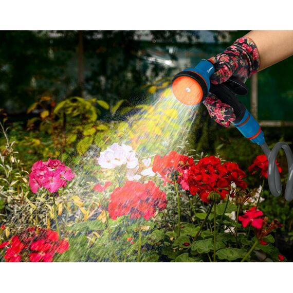 Шланги, системы водопровода и автополива: Спиральный шланг GRINDA PROLine 3/8" x 15 м пистолет-распылитель, адаптеры, поливочный набор [428495] фотографии