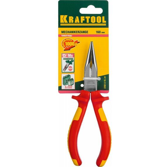 Электромонтажный инструмент: тонкогубцы KRAFTOOL Electro-Kraft 160 мм [2202-3-16] фотографии