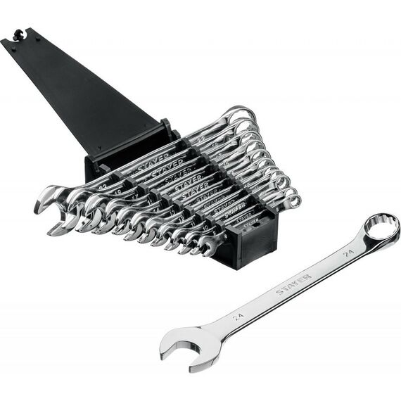 Наборы инструментов и ключи: Набор комбинированных гаечных ключей STAYER Professional HERCULES 12 шт 8 - 24 мм [27085-H12] фотографии