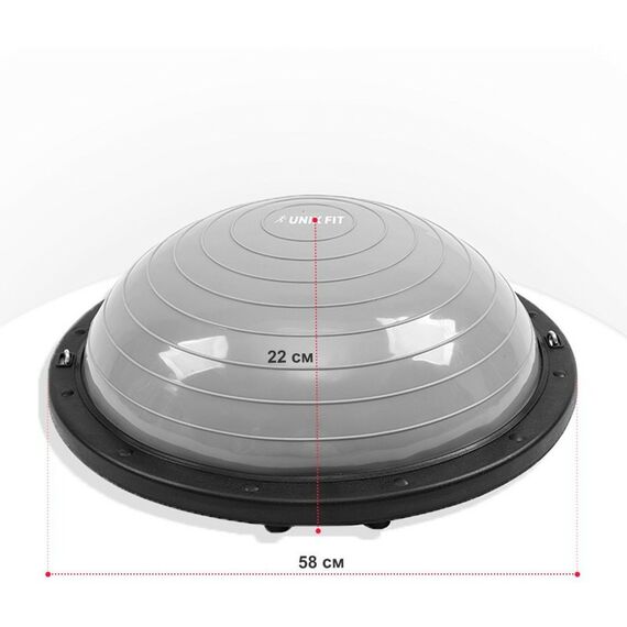Фитнес оборудование: Полусфера балансировочная UNIX Fit Bosu с эспандерами, 58 см фотографии