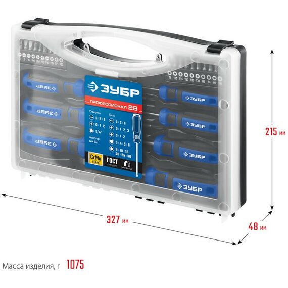 Отвертки: Набор отверток Зубр Профессионал 11 предметов [25241] фотографии