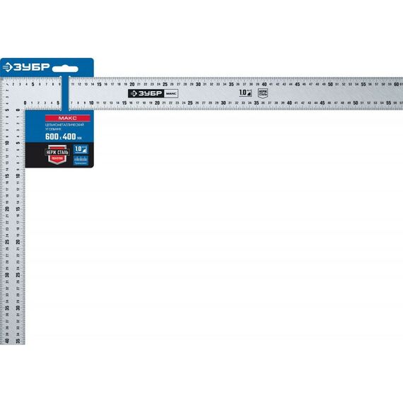 Угломеры, уклономеры: Нержавеющий плотницкий угольник Зубр Профессионал УПН-60 600 х 400 мм [3434-61] фотографии