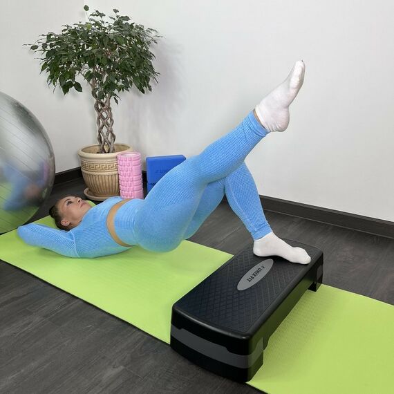 Фитнес оборудование:  Степ-платформа UNIX Fit для фитнеса 3 уровня, 80 см, серый фотографии