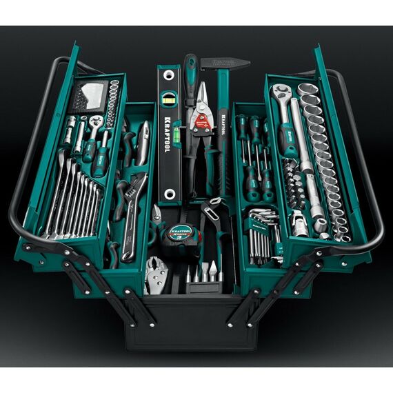 Наборы инструментов и ключи: Универсальный набор инструмента KRAFTOOL GRAND-152 152 предмета, 1/2"+1/4" [27978-H152] фотографии