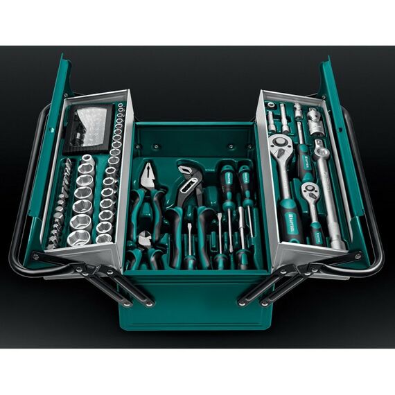 Наборы инструментов и ключи: Универсальный набор инструмента KRAFTOOL GRAND-99 99 предметов, 1/2"+1/4" [27978-H99] фотографии