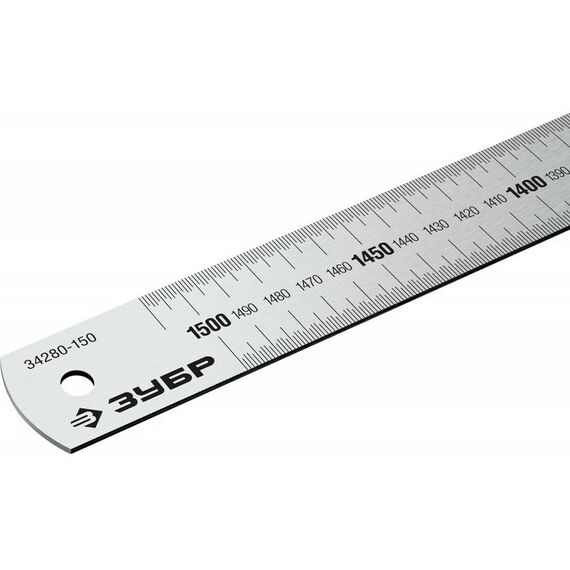Рейки, линейки, прочие приспособления: Усиленная нержавеющая линейка Зубр Профессионал Про-150 длина 1.5 м [34280-150] фотографии