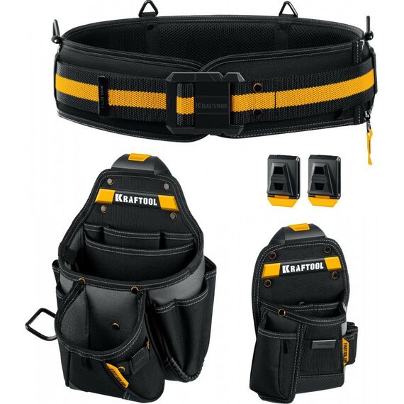 Ящики и сумки для инструмента: Пояс монтажника KRAFTOOL KBS-3 в комплекте: пояс монтажника, большая сумка, малая сумка [38762] фотографии