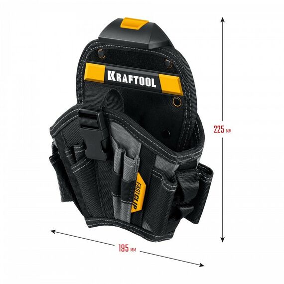 Ящики и сумки для инструмента: Кобура для шуруповерта KRAFTOOL KH-17 большая, с быстросъёмным креплением, FastClip, 17 карманов и петель [38768] фотографии