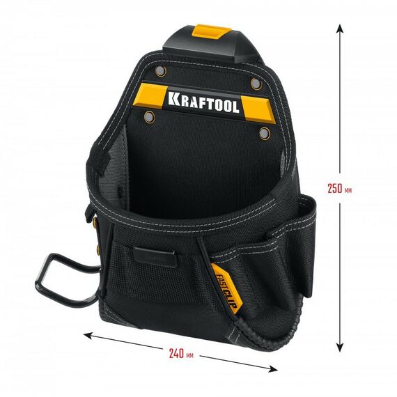 Ящики и сумки для инструмента: Поясная сумка KRAFTOOL KP-6 с быстросъёмным креплением FastClip, 6 карманов и петель, 240 х 250 мм [38775] фотографии