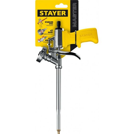 Пистолеты монтажные, тепловые, клеящие, пескоструйные: Металлический пистолет для монтажной пены STAYER Master [06863] фотографии