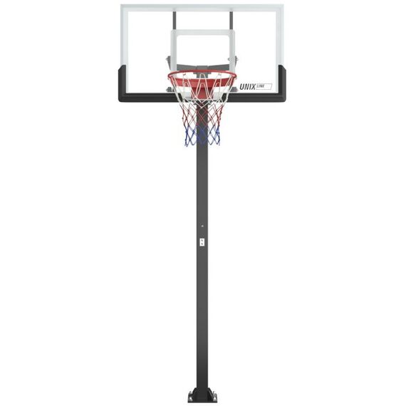 Баскетбол: Баскетбольная стойка стационарная UNIX line B-Stand-TG 54"x32" R45 H230-305 см фотографии