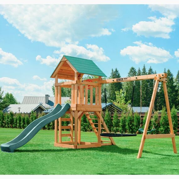 Детские спортивные комплексы: Детский игровой комплекс UNIX Kids 6 в 1 Dark Green фотографии