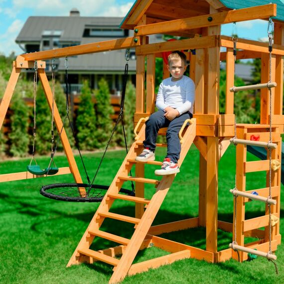 Детские спортивные комплексы: Детский игровой комплекс UNIX Kids 6 в 1 Dark Green фотографии