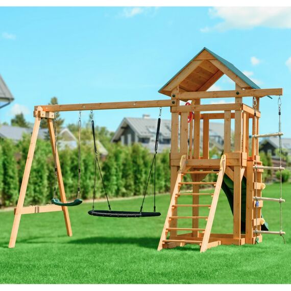 Детские спортивные комплексы: Детский игровой комплекс UNIX Kids 6 в 1 Dark Green фотографии