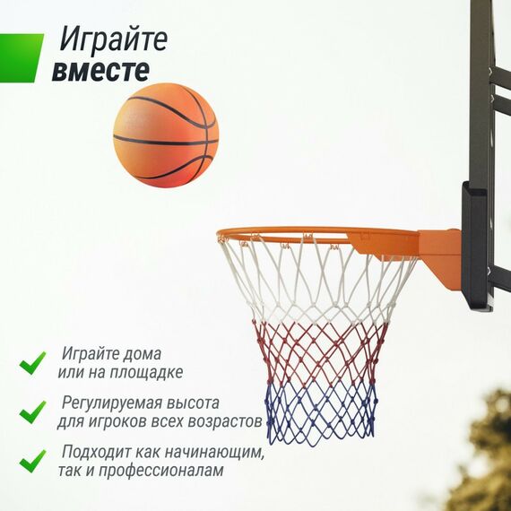 Баскетбол: Баскетбольный щит регулируемый UNIX line B-Backboard-PC 50"x32" R45 фотографии