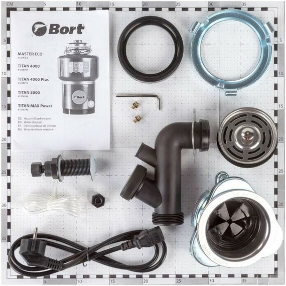 Прочая встраиваемая техника: Измельчитель пищевых отходов Bort TITAN MAX Power 780 Вт, 3 ступени, 5.2 кг/мин, 90 мм фотографии