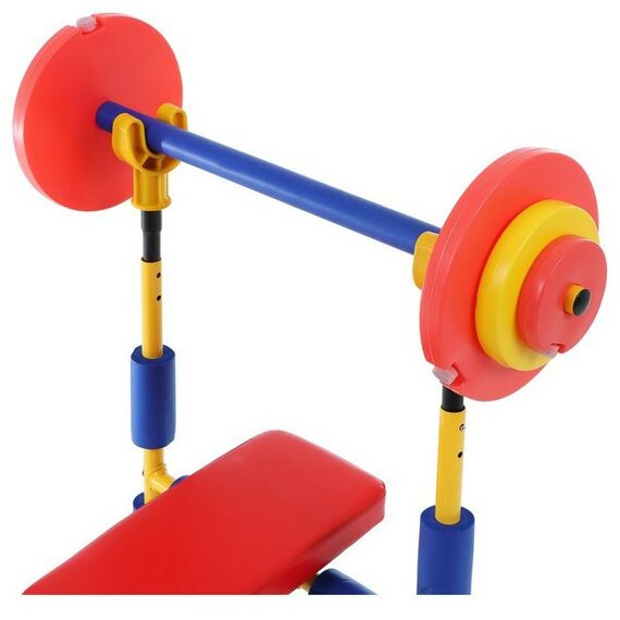 Детские тренажеры: Детская скамья для жима со штангой ONLYTOP 537822 фотографии