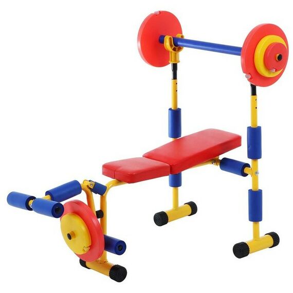 Детские тренажеры: Детская скамья для жима со штангой ONLYTOP 537822 фотографии