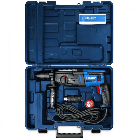 Перфораторы: Перфоратор Зубр Профессионал ЗП-2890 МС 28 мм, 900 Вт, SDS Plus + БЗП, мет. корпус фотографии