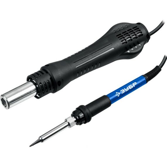 Паяльное оборудование: Ремонтная паяльная станция Зубр ПСР-650 Профессионал, 100 - 500°С, 650 Вт, 2 в 1 [55427] фотографии