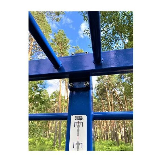 Уличный тренажер турник двухуровневый со шведской стенкойAVU040 фотографии