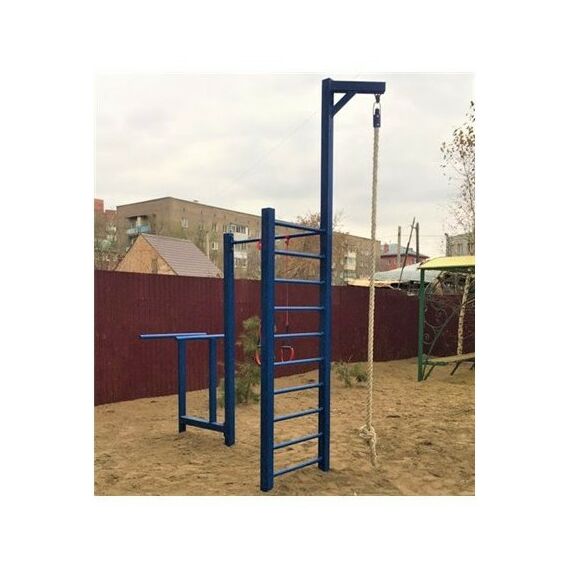 Уличный тренажерный комплекс перекладина, брусья, лестница, канатAVU048 фотографии