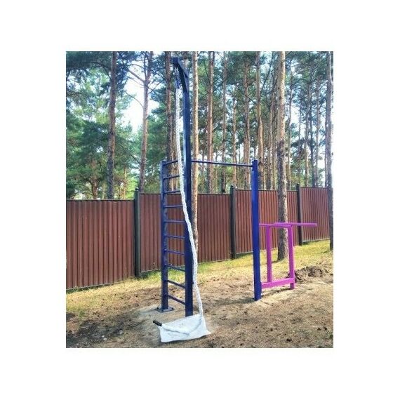 Уличный тренажерный комплекс перекладина, брусья, лестница, канатAVU048 фотографии