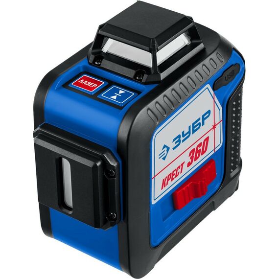 Лазерный нивелир Зубр Профессионал Крест 360 №2, 20 - 70 м [34906-2] фотографии