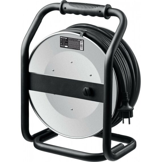 Силовой удлинитель на стальной катушке KRAFTOOL HEAVY DUTY КГ 3х2.5 30м 4000Вт IP44 [55086-30_z01] фотографии